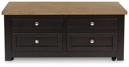 Drazmine Lift-Top Coffee Table - T734-20 - product view or room setting; only coffee table included (supplier image 4)