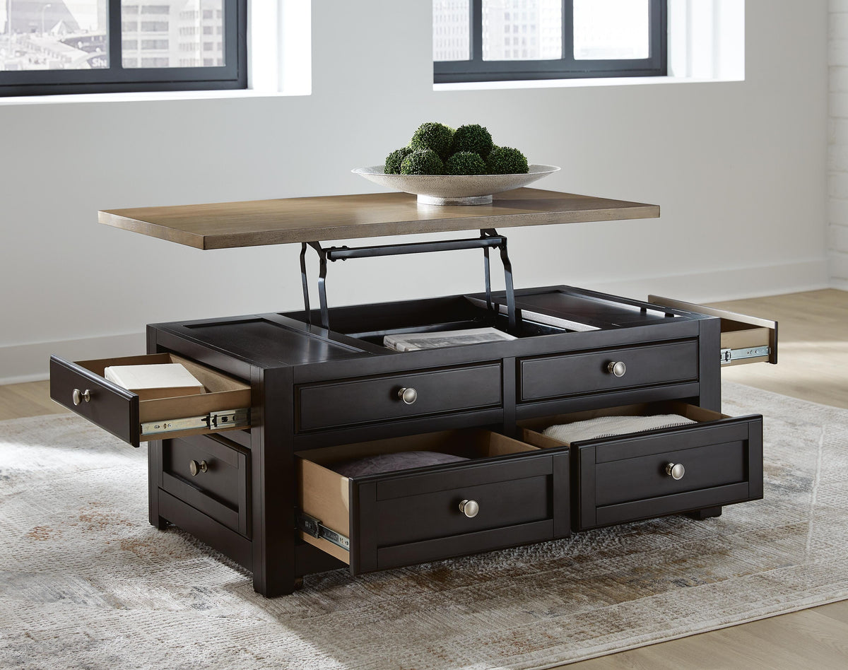Drazmine Lift-Top Coffee Table - T734-20 - product view or room setting; only coffee table included (supplier image 7)