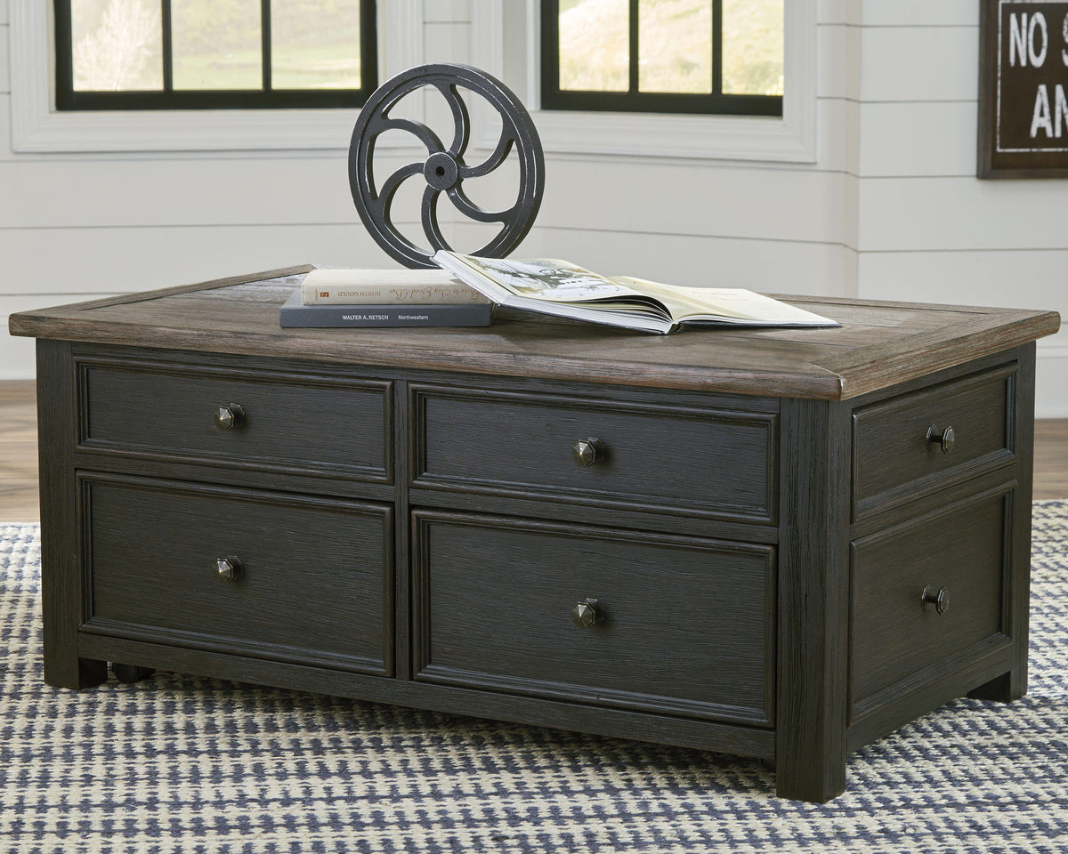 Tyler Creek Coffee Table with Lift Top - T736-20 - product view or room setting; only coffee table included (supplier image 2)