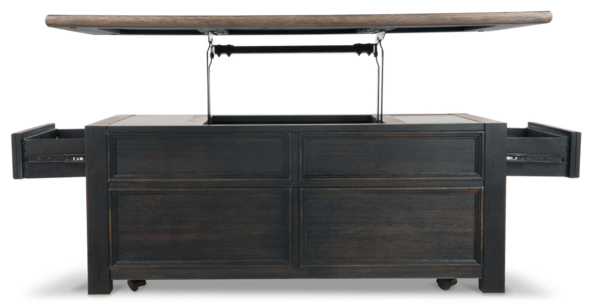 Tyler Creek Coffee Table with Lift Top - T736-20 - product view or room setting; only coffee table included (supplier image 8)