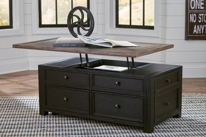Tyler Creek Coffee Table with Lift Top - T736-20 - product view or room setting; only coffee table included (supplier image 10)