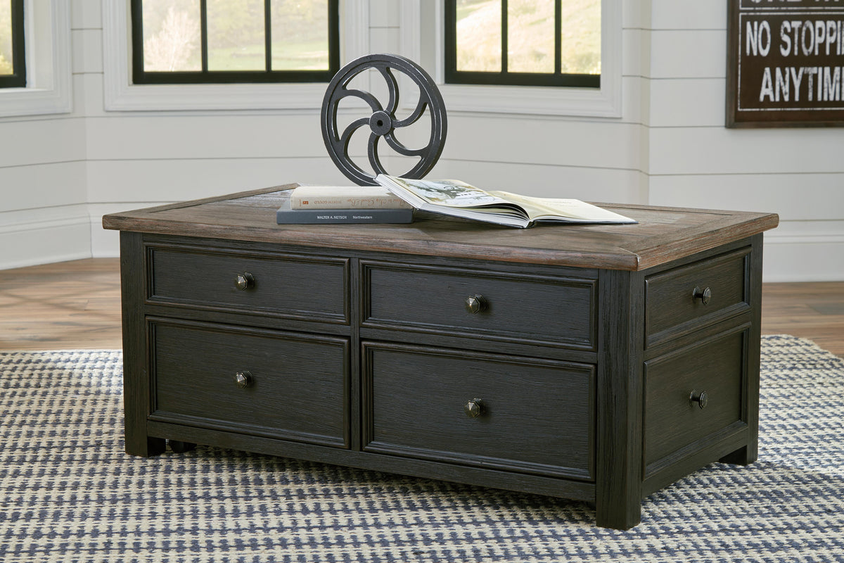 Tyler Creek Coffee Table with Lift Top - T736-20 - product view or room setting; only coffee table included (supplier image 14)