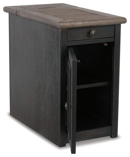 Tyler Creek Chairside End Table with USB Ports & Outlets - T736-7 - product view or room setting; only end table included (supplier image 5)