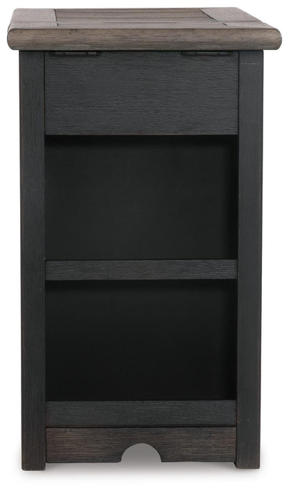 Tyler Creek Chairside End Table with USB Ports & Outlets - T736-7 - product view or room setting; only end table included (supplier image 7)