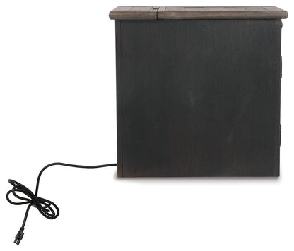 Tyler Creek Chairside End Table with USB Ports & Outlets - T736-7 - product view or room setting; only end table included (supplier image 8)