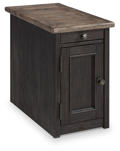 Tyler Creek Chairside End Table with USB Ports & Outlets - T736-7 - product view or room setting; only end table included (supplier image 1)