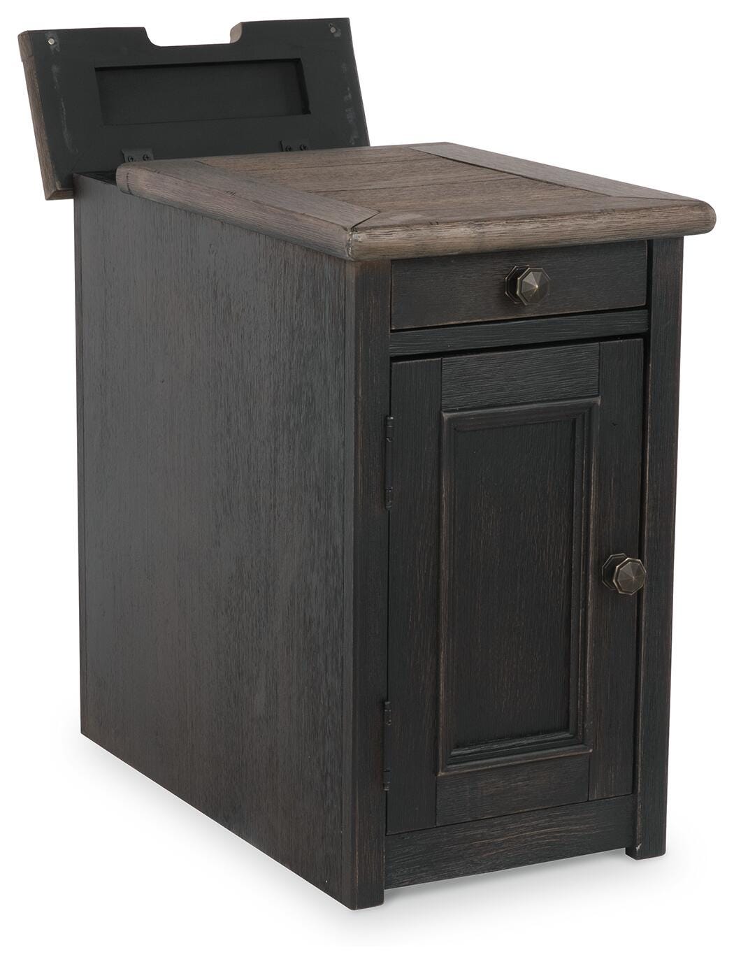 Tyler Creek Chairside End Table with USB Ports & Outlets - T736-7 - product view or room setting; only end table included (supplier image 3)