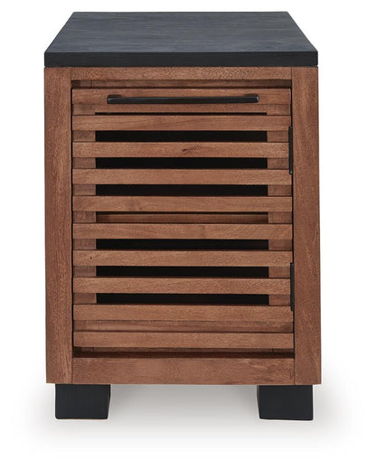 Kallari Chairside End Table - T737-7 - product view or room setting; only end table included (supplier image 4)