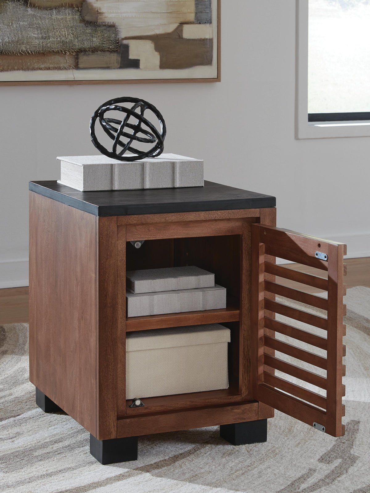 Kallari Chairside End Table - T737-7 - product view or room setting; only end table included (supplier image 6)