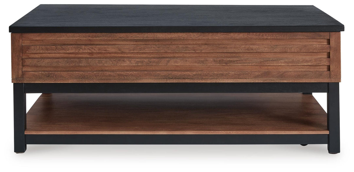 Kallari Lift-Top Coffee Table - T737-9 - product view or room setting; only coffee table included (supplier image 4)