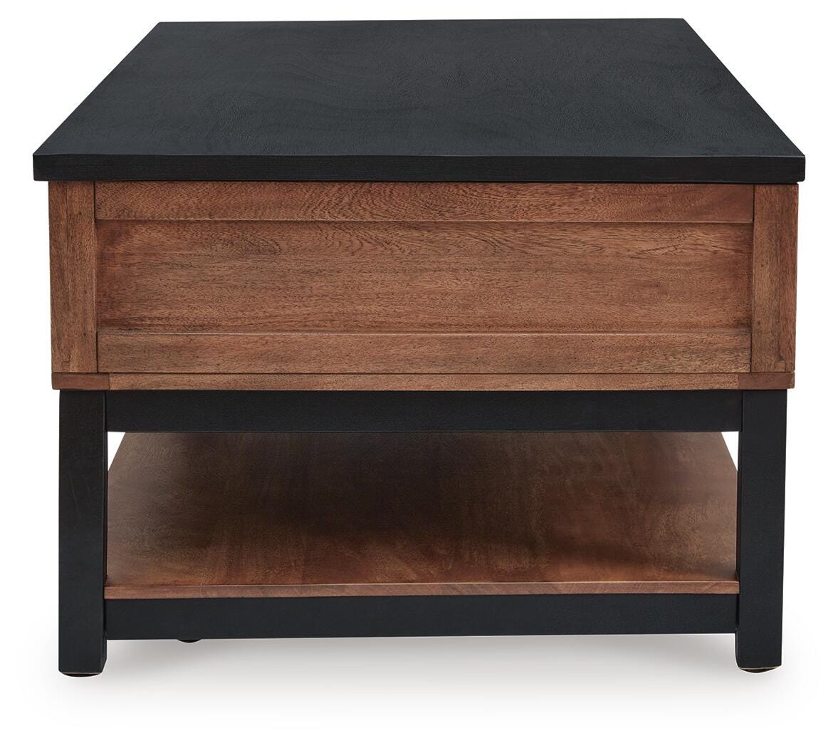 Kallari Lift-Top Coffee Table - T737-9 - product view or room setting; only coffee table included (supplier image 5)