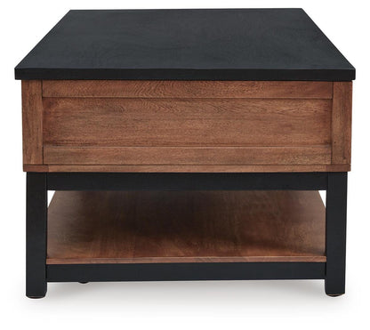 Kallari Lift-Top Coffee Table - T737-9 - product view or room setting; only coffee table included (supplier image 5)