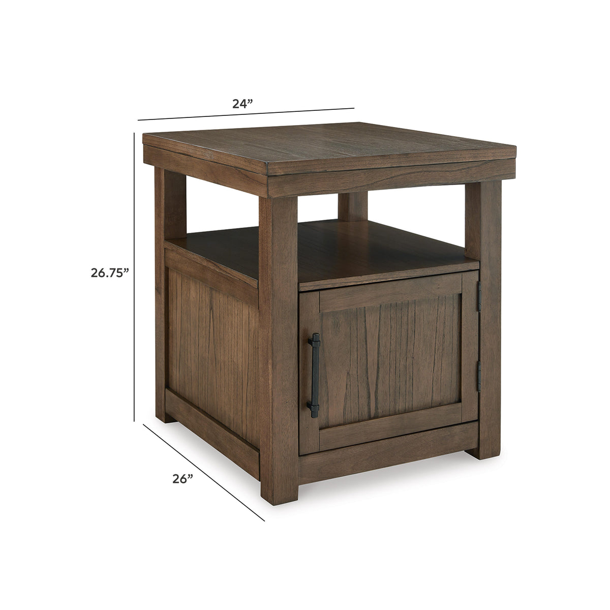 Boardernest End Table - T738-3 - approximate manufacturer dimensions (supplier image 8)
