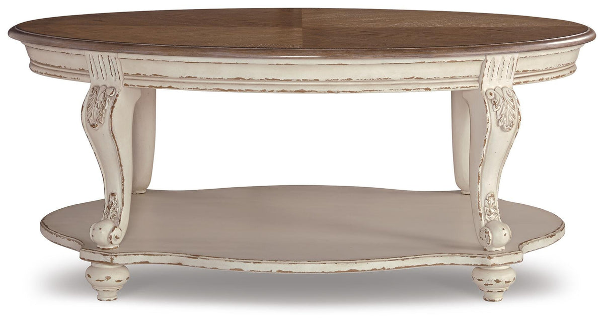 Realyn Coffee Table - T743-0 - product view or room setting; only coffee table included (supplier image 5)