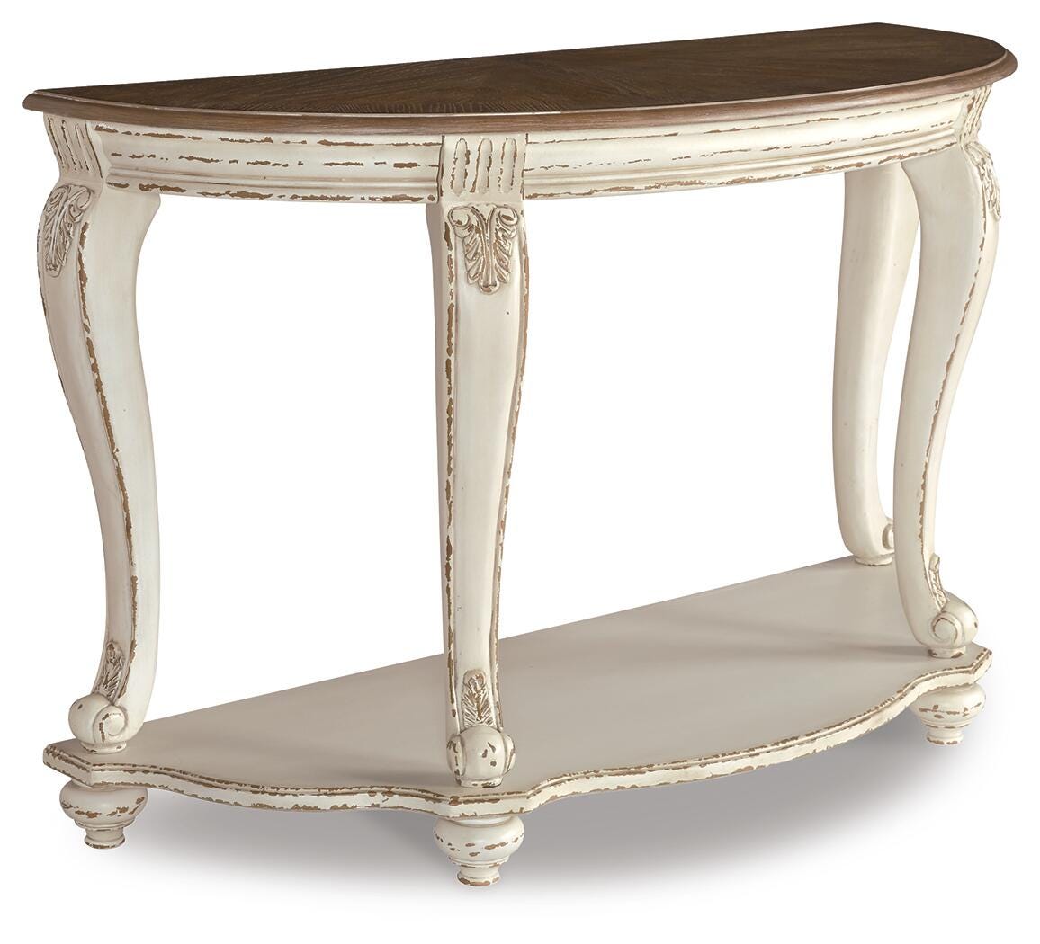 Realyn Sofa Table - T743-4 - product view or room setting; only console table included (supplier image 1)