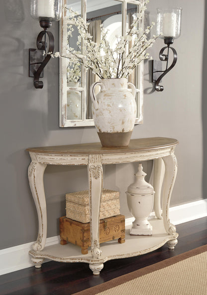 Realyn Sofa Table - T743-4 - product view or room setting; only console table included (supplier image 8)