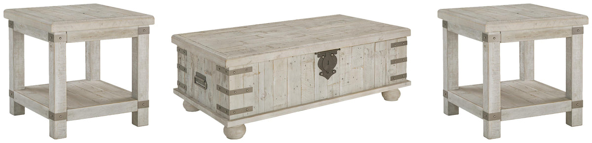 Carynhurst Coffee Table and 2 End Tables - T757T1 - product view or room setting; complete kit and included component views (supplier image 1)