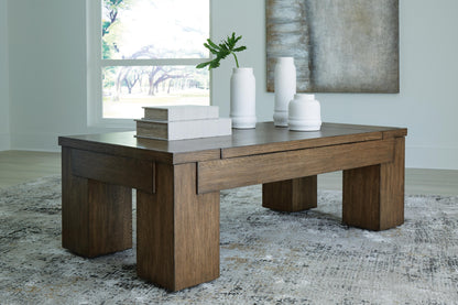 Rosswain Lift-Top Coffee Table - T763-9 - product view or room setting; only coffee table included (supplier image 2)