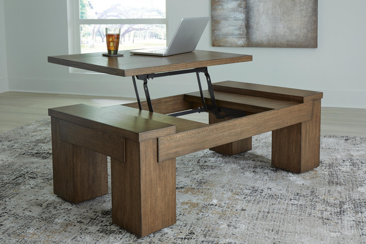 Rosswain Lift-Top Coffee Table - T763-9 - product view or room setting; only coffee table included (supplier image 6)