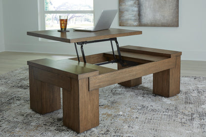 Rosswain Lift-top Coffee Table and 2 End Tables - T763T1 - product view or room setting; complete kit and included component views (supplier image 13)