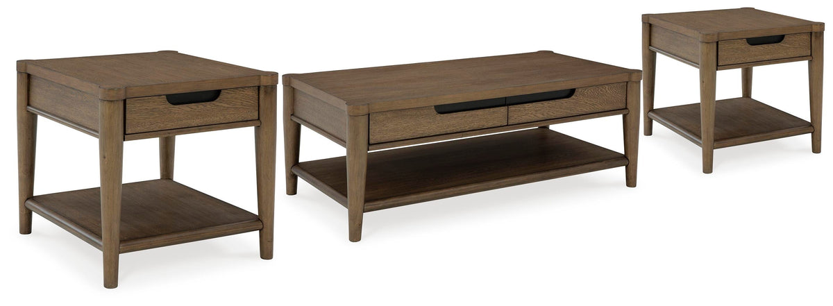Roanhowe Coffee Table and 2 End Tables - T769T1 - product view or room setting; complete kit and included component views (supplier image 1)