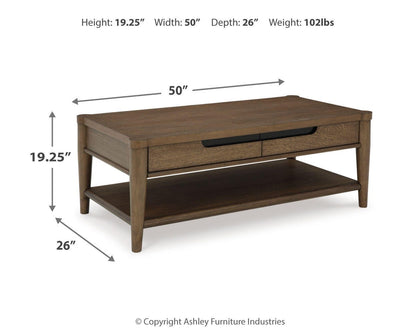 Roanhowe Coffee Table and 2 End Tables - T769T1 - approximate manufacturer dimensions (supplier image 10)