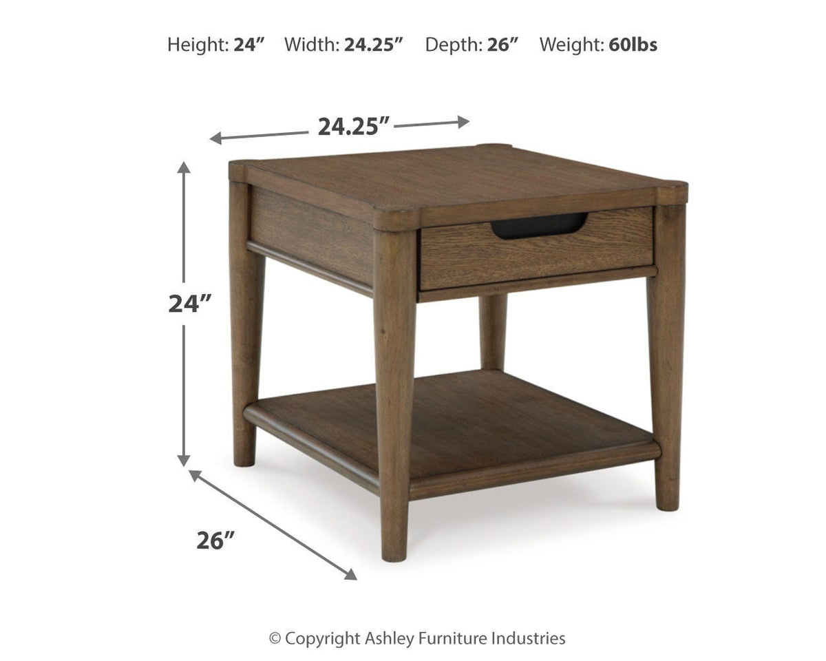 Roanhowe Coffee Table and 2 End Tables - T769T1 - approximate manufacturer dimensions (supplier image 11)