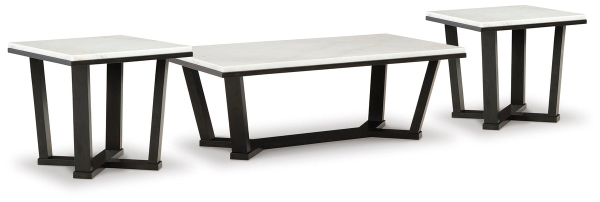 Fostead Coffee Table and 2 End Tables - T770T1 - product view or room setting; complete kit and included component views (supplier image 1)