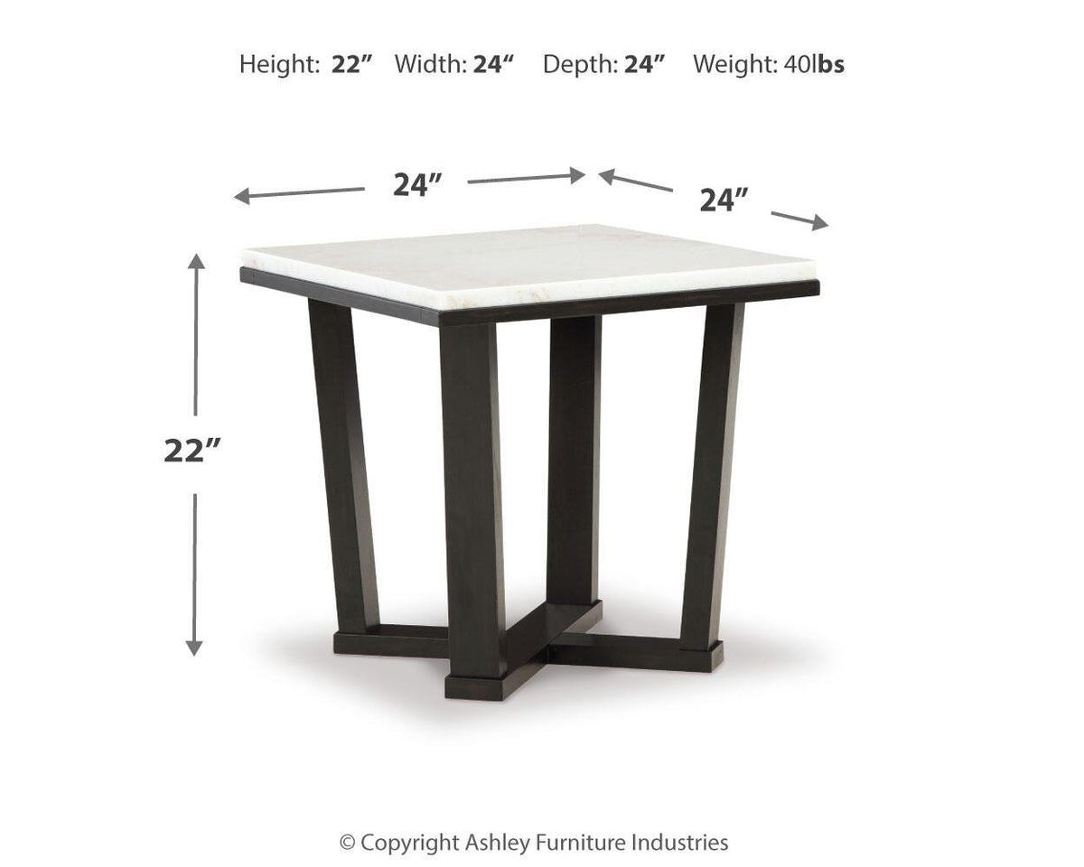 Fostead Coffee Table and 2 End Tables - T770T1 - approximate manufacturer dimensions (supplier image 10)