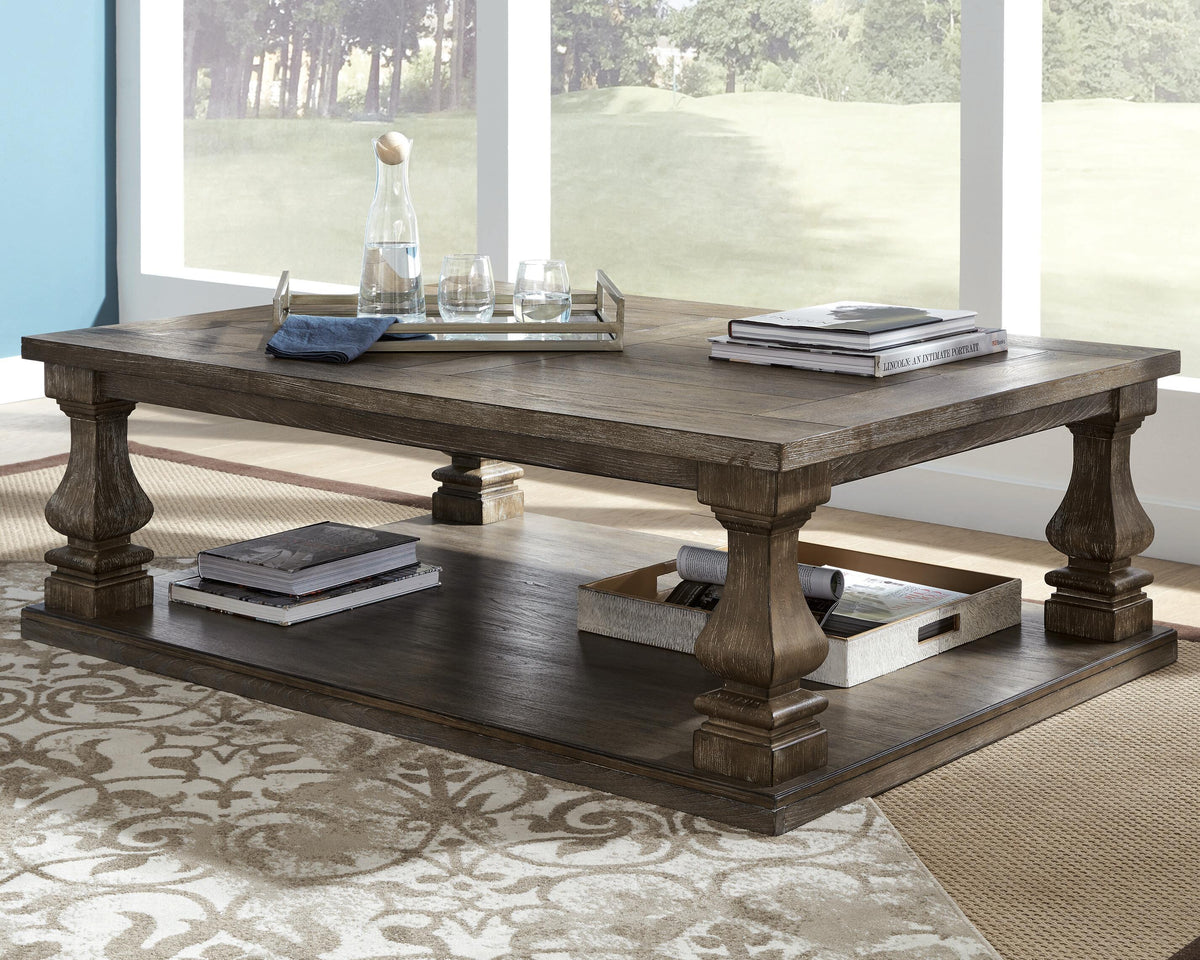 Johnelle Coffee Table Sets - T776T1, T776T2 - product view or room setting; complete kit and included component views (supplier image 4)