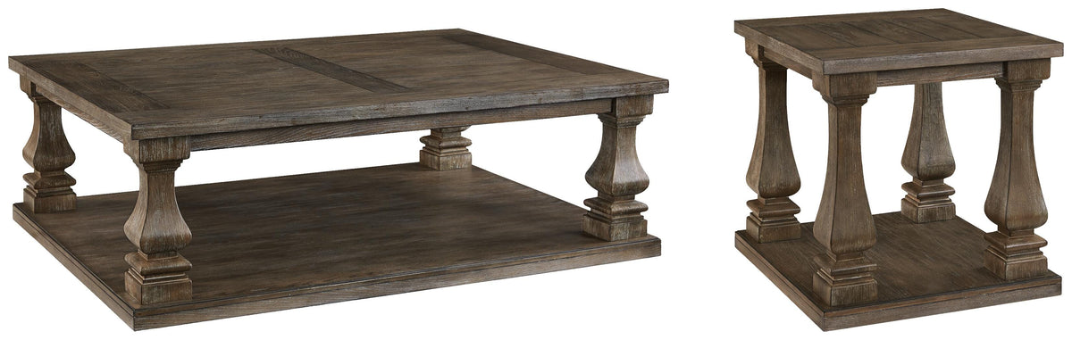 Johnelle Coffee Table Sets - T776T1, T776T2 - product view or room setting; complete kit and included component views (supplier image 15)
