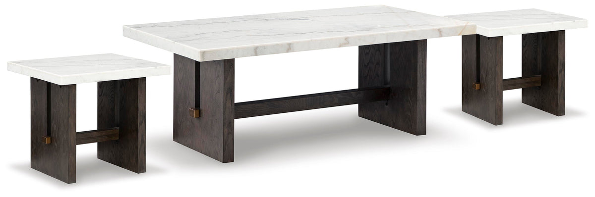 Burkhaus Coffee Table and 2 End Tables - T779T1 - product view or room setting; complete kit and included component views (supplier image 1)