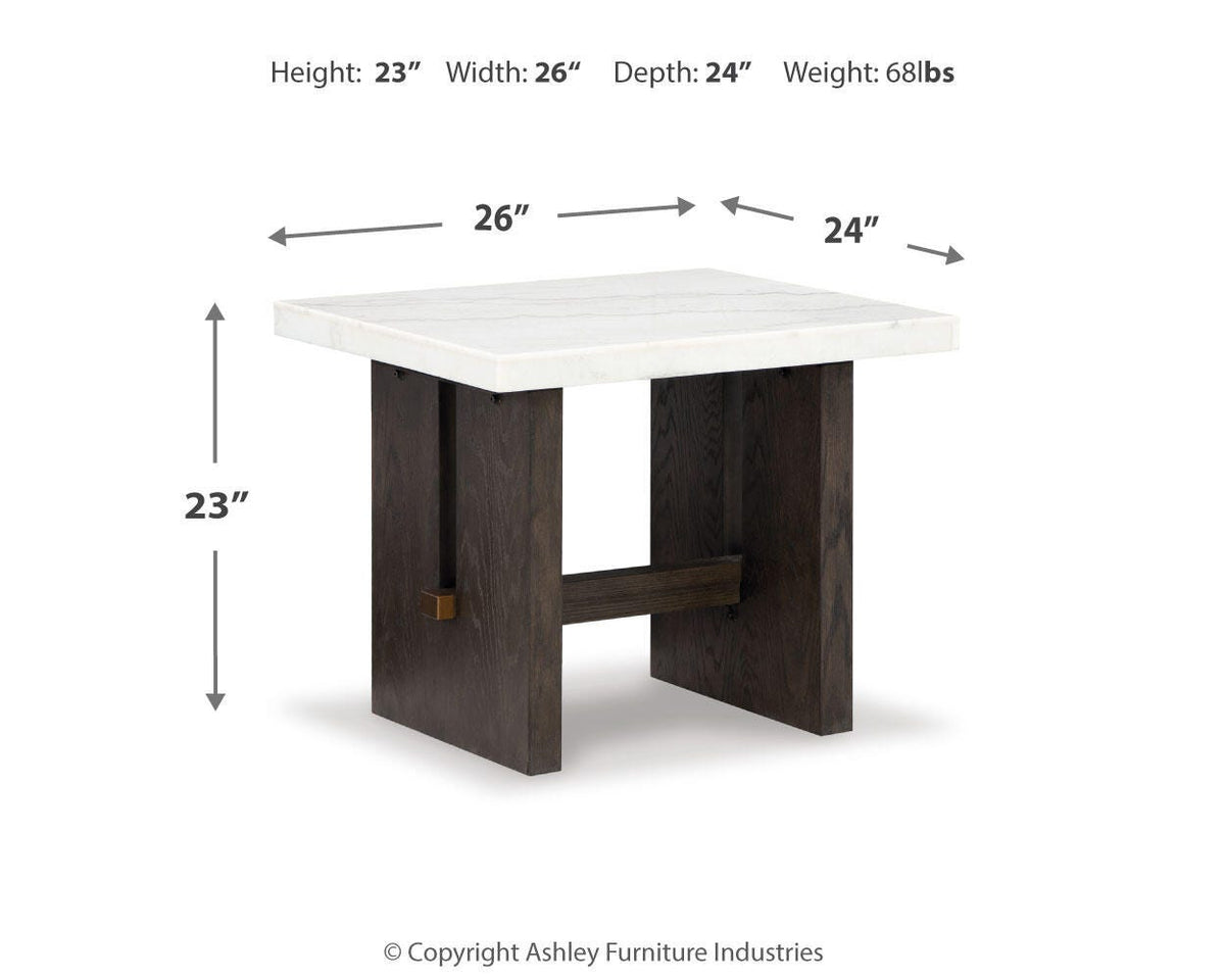 Burkhaus Coffee Table and 2 End Tables - T779T1 - approximate manufacturer dimensions (supplier image 11)