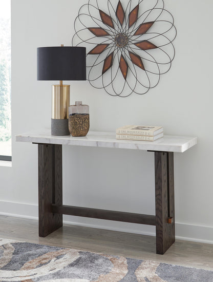 Burkhaus Sofa Table - T779-4 - product view or room setting; only console table included (supplier image 2)