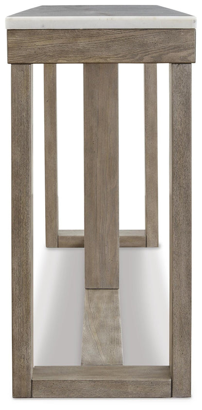 Loyaska Sofa Table - T789-4 - product view or room setting; only console table included (supplier image 4)