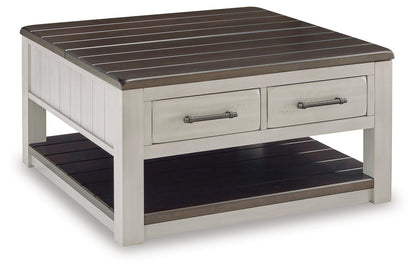 Darborn Lift-top Coffee Table and 2 Chairside End Tables - T796T1 - product view or room setting; complete kit and included component views (supplier image 2)