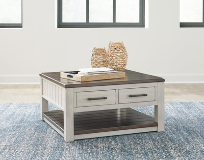 Darborn Lift-top Coffee Table and 2 Chairside End Tables - T796T1 - product view or room setting; complete kit and included component views (supplier image 12)