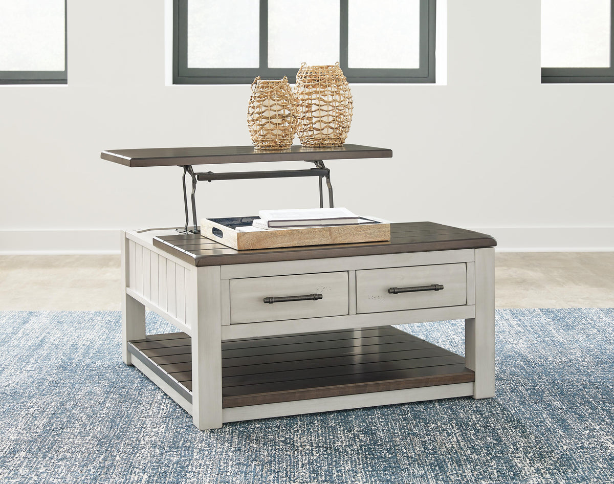 Darborn Lift-top Coffee Table and 2 Chairside End Tables - T796T1 - product view or room setting; complete kit and included component views (supplier image 13)