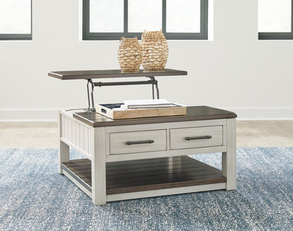 Darborn Lift-top Coffee Table and 2 Chairside End Tables - T796T1 - product view or room setting; complete kit and included component views (supplier image 13)