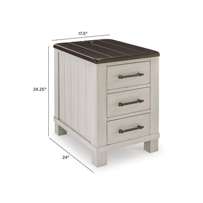 Darborn Chairside End Table - T796-7 - approximate manufacturer dimensions (supplier image 9)