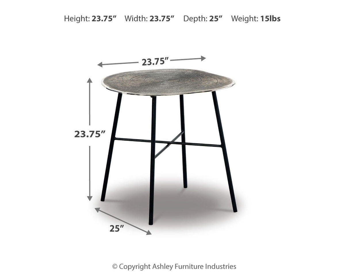 Laverford End Table - T836-6 - approximate manufacturer dimensions (supplier image 7)
