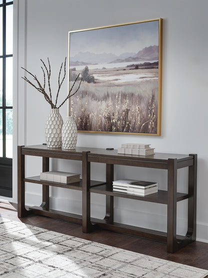 Breckington Sofa Table - T856-4 - product view or room setting; only console table included (supplier image 2)