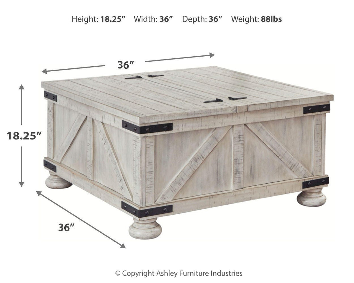 Carynhurst Coffee Table - T929-20 - approximate manufacturer dimensions (supplier image 4)