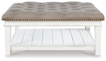 Kanwyn Upholstered Ottoman Coffee Table - T937-21 - product view or room setting; only coffee table included (supplier image 3)