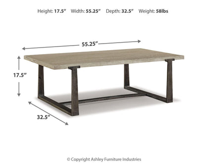 Dalenville Coffee Table - T965-1 - approximate manufacturer dimensions (supplier image 7)
