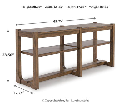 Cabalynn Sofa Table - T974-4 - approximate manufacturer dimensions (supplier image 7)
