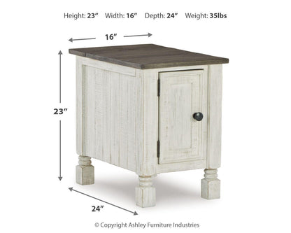 Havalance Chairside End Table - T994-7 - approximate manufacturer dimensions (supplier image 10)