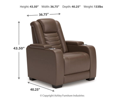 High Impact Power Recliner - U1060113 - approximate manufacturer dimensions (supplier image 16)