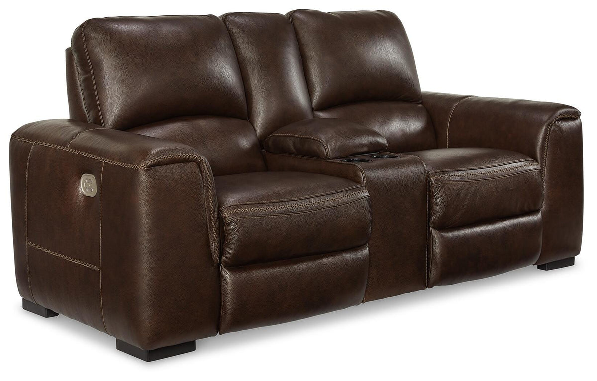 Alessandro Power Reclining Loveseat with Console - U2550218 - product view or room setting; only loveseat included (supplier image 1)