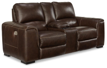 Alessandro Power Reclining Loveseat with Console - U2550218 - product view or room setting; only loveseat included (supplier image 1)